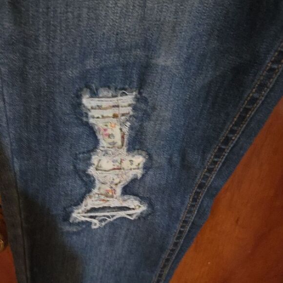 Imperial Girls Dark Blue Distressed Skinny Jeans - Picture 3 of 7